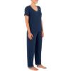 imageFruit of the Loom Womens Short Sleeve Tee and Pant 2 Piece Sleep Pajama SetMidnight Blue