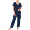 imageFruit of the Loom Womens Short Sleeve Tee and Pant 2 Piece Sleep Pajama SetMidnight Blue