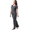 imageFruit of the Loom Womens Short Sleeve Tee and Pant 2 Piece Sleep Pajama SetSoft Grey