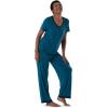 imageFruit of the Loom Womens Short Sleeve Tee and Pant 2 Piece Sleep Pajama SetTurquoise