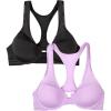 imageFruit of the Loom A Fresh Collection Game Changer 2Pack Front ampamp Back Closure Racerback Bras and Comfort for WomenStellar OrchidBlack Hue