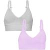 imageFruit of the Loom A Fresh Collection So Comfy 2Pack Womens Seamless Bralettes  Your New Everyday EssentialHeather GreyStellar Orchid