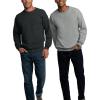imageFruit of the Loom Eversoft Fleece Crewneck Sweatshirts Moisture Wicking ampamp Breathable Sizes S4X2 Pack  Black HeatherGrey Heather