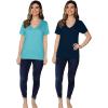V-neck - 2 Pack - Navy/Sea Breeze