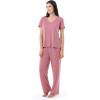 imageFruit of the Loom Womens Short Sleeve Tee and Pant 2 Piece Sleep Pajama SetAntique Heather Blush