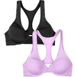 imageA Fresh Collection Game Changer Front and Back Close Racerback Bra 2 Pack