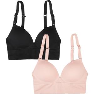 imageFruit of the Loom A Fresh Collection Confidence Booster 2 Pack Womens Seamless Push Up Bras for Lifted ComfortRose ShadowBlack Hue