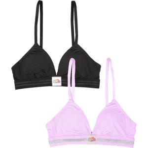 imageFruit of the Loom A Fresh Collection FOMO Free 2Pack Womens Triangle Bralettes  Modern Comfort ampamp Sleek DesignStellar OrchidBlack Hue