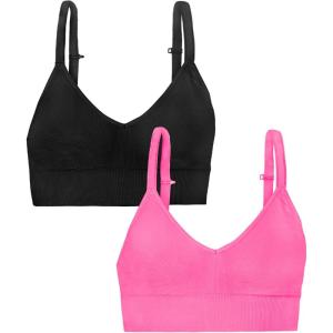 imageFruit of the Loom A Fresh Collection So Comfy 2Pack Womens Seamless Bralettes  Your New Everyday EssentialSugar PlumBlack Hue