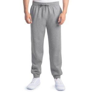 imageFruit of the Loom Best Collection Mens Fleece Elastic Bottom PantCotton Blend  Grey Heather