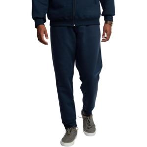 imageFruit of the Loom Best Collection Mens Fleece Elastic Bottom PantCotton Blend  Navy