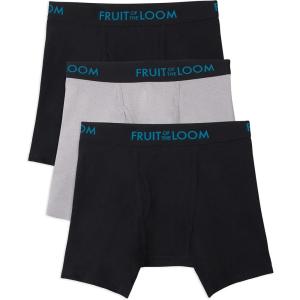 imageFruit of the Loom Mens Breathable Boxer Briefs Moisture Wicking Underwear Assorted Color MultipacksCotton Mesh  BlackGrey