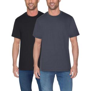 imageFruit of the Loom Mens Crafted Comfort Tee Relaxed ampamp Classic Fit Sizes S2xRelaxed Fit  Cotton  2 Pack  BlackGrey