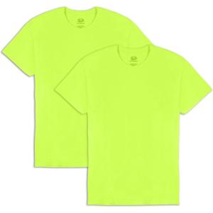 imageFruit of the Loom Mens Eversoft Cotton T Shirts Breathable ampamp Moisture Wicking with Odor Control Sizes S4x2 Pack Safety Green
