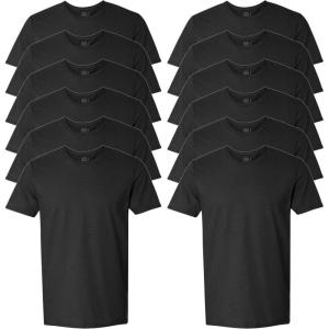 imageFruit of the Loom Mens Eversoft Cotton T Shirts Breathable ampamp Moisture Wicking with Odor Control Sizes S4xCrew  12 Pack  Black