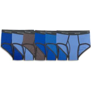 imageFruit of the Loom Mens Underwear Briefs Tag Free ampamp Moisture Wicking Assorted Color Multipacks6 Pack  Assorted StripeSolids