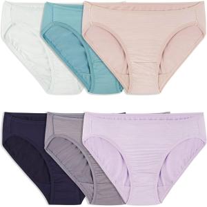 imageFruit of the Loom Womens Breathable Underwear Retired ColorsCooling Stripes  Bikini  6 Pack  Colors May Vary