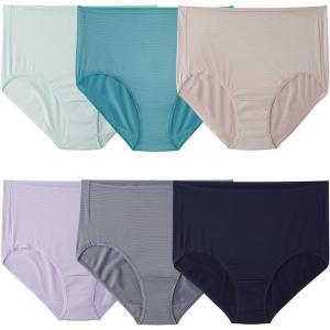 imageFruit of the Loom Womens Breathable Underwear Retired ColorsCooling Stripes  Brief  6 Pack  Colors May Vary