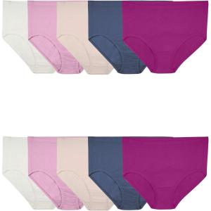 imageFruit of the Loom Womens Breathable Underwear Retired ColorsCotton Mesh  Plus Size Brief  10 Pack  PinkCreamBlue