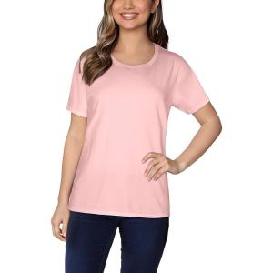 imageFruit of the Loom Womens Crafted Comfort Pima Cotton Short Sleeve TshirtsCrew  Sweetheart Pink