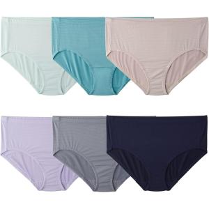 imageFruit of the Loom Womens Plus Size Underwear Briefs Designed to Fit Your CurvesBrief  Cooling Stripes  Colors May Vary