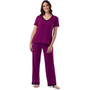 imageFruit of the Loom Womens Short Sleeve Tee and Pant 2 Piece Sleep Pajama SetBerry