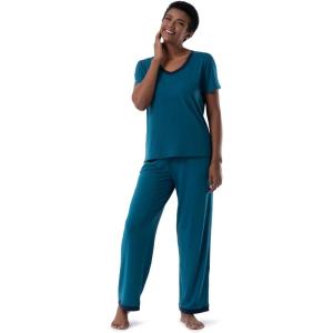 imageFruit of the Loom Womens Short Sleeve Tee and Pant 2 Piece Sleep Pajama SetTurquoise