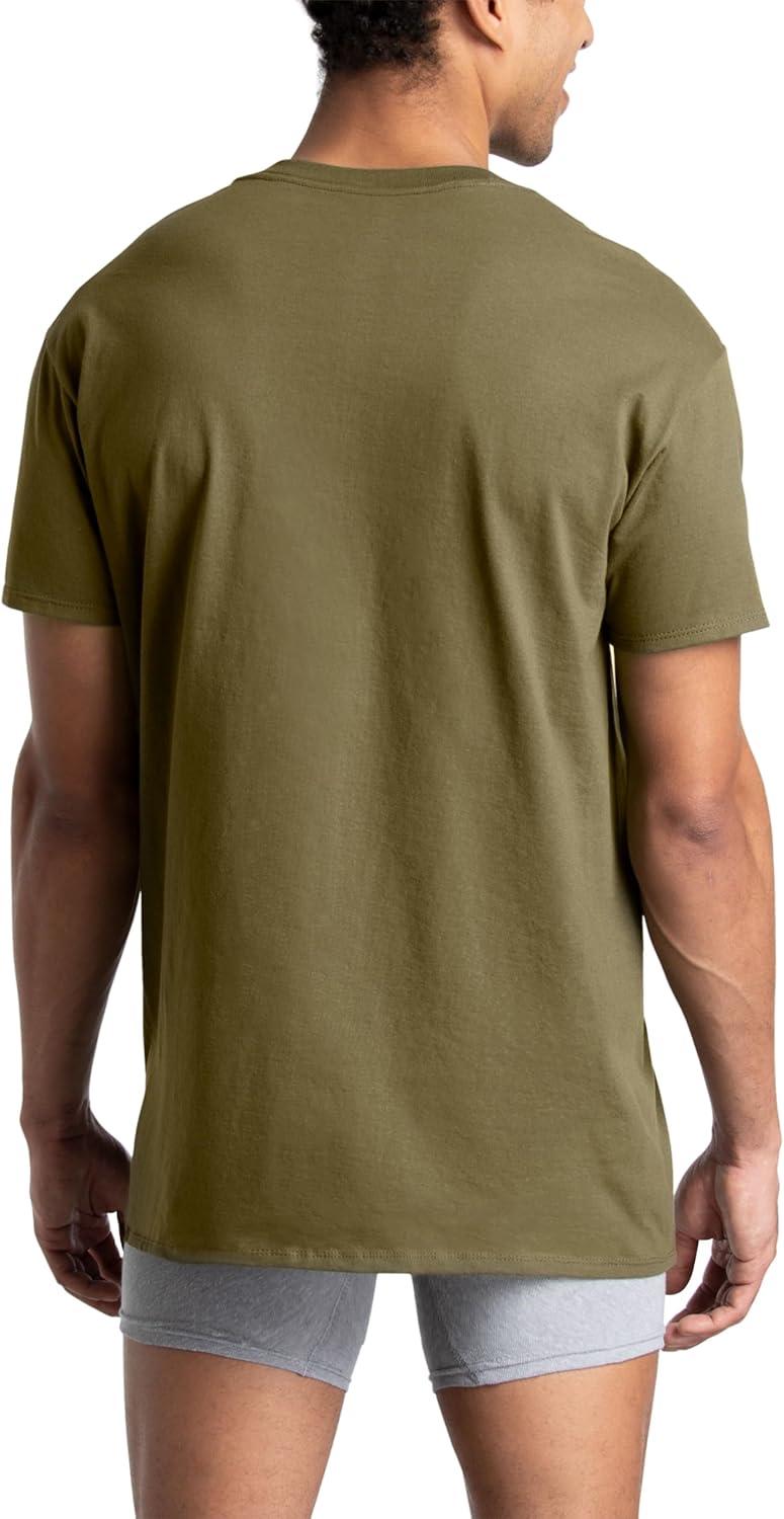 imageFruit of the Loom Mens Tee Undershirts Moisture Wicking ampamp Tag Free Short Sleeve Pocket TShirtsAssorted Earth Tones  6 Pack  Pocket