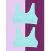 imageFruit of The Loom Girls Seamless Stretch Sports BraCornflower BluePeach SorbetAruba Blue