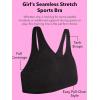 imageFruit of The Loom Girls Seamless Stretch Sports BraNeon PinkBlack HueGrey Heather