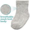 imageFruit of the Loom All Weather Baby ampamp Toddler Socks  Cotton Crew Socks with Grips for Boys Girls and UnisexGrey