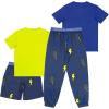 imageFruit of the Loom Boys Getaway Loose Fit 4Piece Pajama SetCalypso BlueBolts