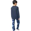 imageFruit of the Loom Boys Long Sleeve Jersey Henley Top and Fleece Pant Sleep Pajama SetNavyCamo