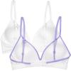 imageFruit of the Loom Girls 2Pack Seamless Soft Cup Bras  Lightweight ampamp Gentle SupportSparkling StarWhite
