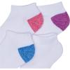 imageFruit of the Loom Girls Everyday Essential Soft Cushion SocksWhite WColored Heel Toe
