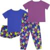 imageFruit of the Loom Girls Getaway Loose Fit 4Piece Pajama SetFuchsiaRetro Floral