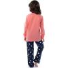 imageFruit of the Loom Girls Long Sleeve Jersey Henley Top and Fleece Pant Sleep Pajama SetCoralNavy Dots