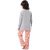 imageFruit of the Loom Girls Long Sleeve Jersey Henley Top and Fleece Pant Sleep Pajama SetGrey HeatherRose Hearts