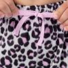 imageFruit of the Loom Girls Long Sleeve Jersey Henley Top and Fleece Pant Sleep Pajama SetPinkCheetah