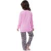 imageFruit of the Loom Girls Long Sleeve Jersey Henley Top and Fleece Pant Sleep Pajama SetPinkCheetah