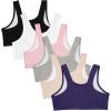 imageFruit of the Loom Girls Multi Cotton BuiltUp Stretch Sports Bra Available in 6 PacksBlueberryBlackGreyWhiteSandBlush