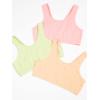 imageFruit of the Loom Girls Multi Cotton BuiltUp Stretch Sports Bra Available in 6 PacksLentilMangoPink CamoGrey HeatherWhiteBlack