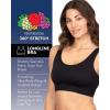 imageFruit of the Loom Womens 360 Stretch Longline Sport Comfortable Wireless Bras Seamless FullCoverage for a Natural ShapeBlackBlackBlack
