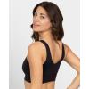 imageFruit of the Loom Womens 360 Stretch Longline Sport Comfortable Wireless Bras Seamless FullCoverage for a Natural ShapeBlackBlackBlack