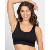 imageFruit of the Loom Womens 360 Stretch Longline Sport Comfortable Wireless Bras Seamless FullCoverage for a Natural ShapeBlackBlackBlack