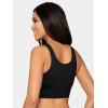 imageFruit of the Loom Womens 360 Stretch Longline Sport Comfortable Wireless Bras Seamless FullCoverage for a Natural ShapeDesert DuskOlive NightBlack
