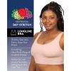 imageFruit of the Loom Womens 360 Stretch Longline Sport Comfortable Wireless Bras Seamless FullCoverage for a Natural ShapeRose ShadowLilasPremium Plum