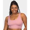 imageFruit of the Loom Womens 360 Stretch Longline Sport Comfortable Wireless Bras Seamless FullCoverage for a Natural ShapeRose ShadowLilasPremium Plum
