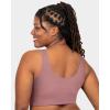 imageFruit of the Loom Womens 360 Stretch Longline Sport Comfortable Wireless Bras Seamless FullCoverage for a Natural ShapeRose ShadowLilasPremium Plum