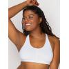 imageFruit of the Loom Womens Adjustable Shirred Front Racerback Sports Bra Multi Pack OptionsMint ChipWhiteGrey Heather